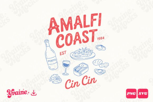 Download Retro Summer Amalfi Coast SVG PNG - Summer Collection