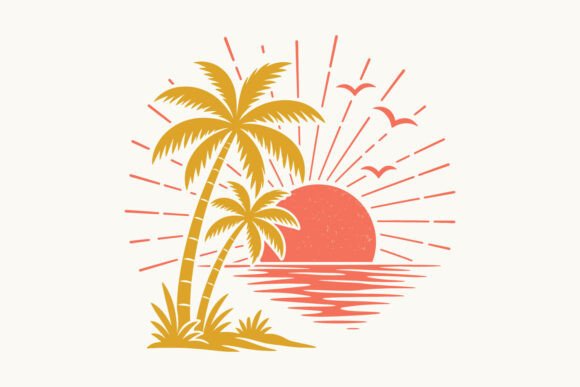 Download Palm Tree Sunset SVG, Summer Beach SVG - Summer Collection