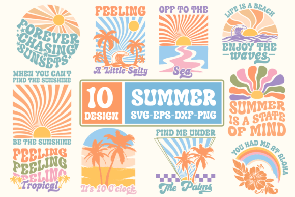 Download Boho Retro Summer SVG Bundle,Beach SVG - Summer Collection