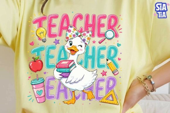 Download Cute Teacher Duck PNG Sublimation Design - Cute Collection