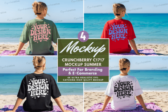 Download Summer Beach T‑Shirt Mockup Set Bundle - Summer Collection